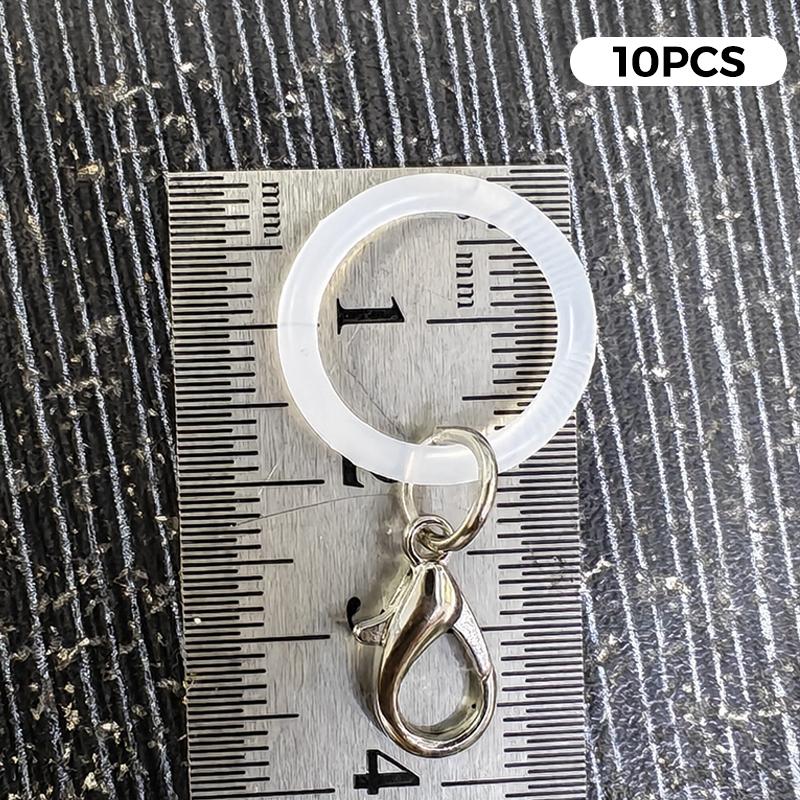 10 stk Silikone O-ring Nøglering Forbinder Gennemsigtig Elastisk O-ring Løkke Med Karabin Hægte Til Rygsæk Lynlås Træk Taske Vedhæng