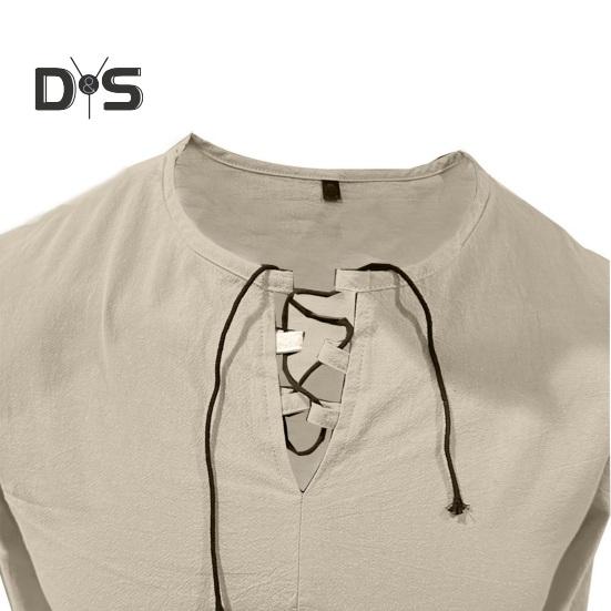 Pánské bavlněné tričko s dlouhým rukávem a výstřihem do V, volné tričko, jednobarevné, letní, ležérní, pro denní nošení, pouliční, párty, plážové