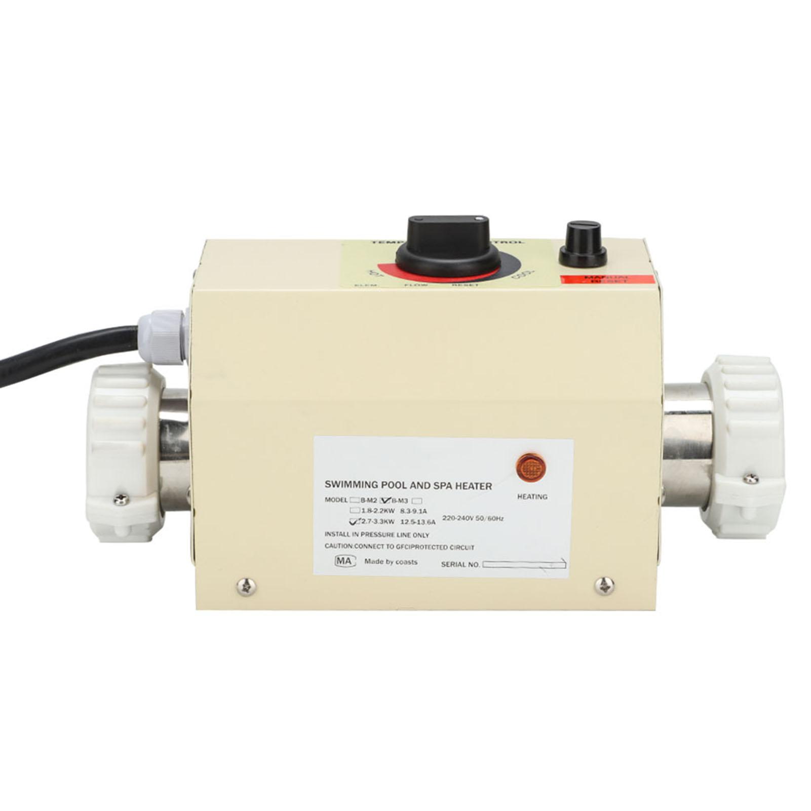 

3KW Mini Water Heater Thermostat for Swimming Pool Massage Bathtub SPA BathEU Standard 220V