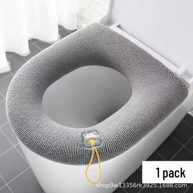 

Универсальные моющиеся подушки и чехлы для сидений унитазов на все времена года thickened large size with handle 1 piece серый