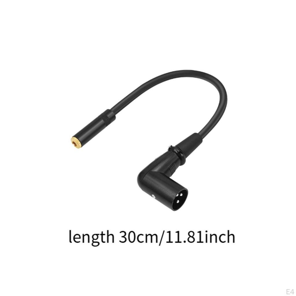 90 Degree Angle XLR to 3.5mm Cable 1/8 inch Mini Jack 1 Feet (30cm)