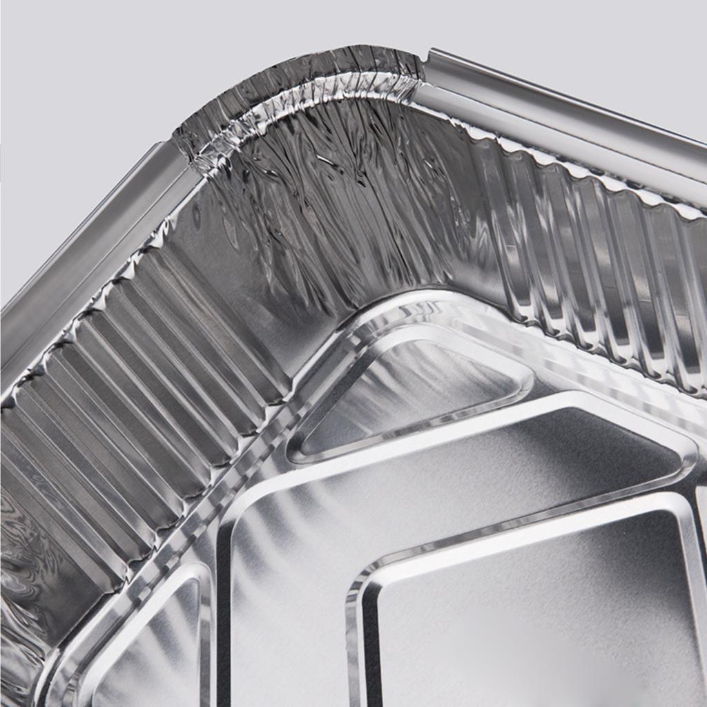 4Thickened Tin Paper Boxes , Large Capacity Aluminum Foil Lunch Boxes, Disposable Tin Trays