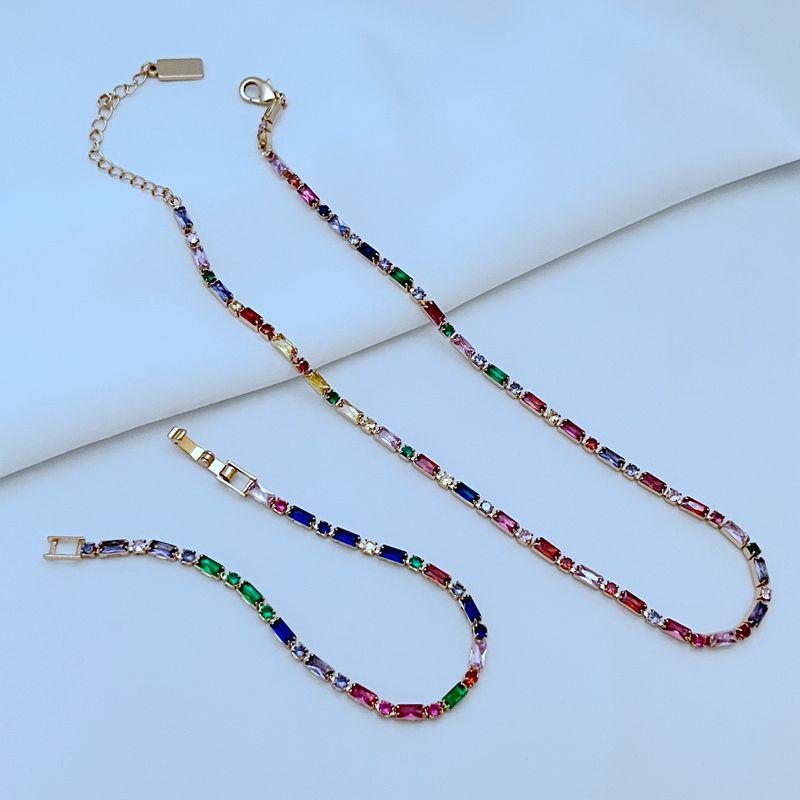 

Дофаминовое цветное циркониевое колье и браслет: Привлекательные летние украшения