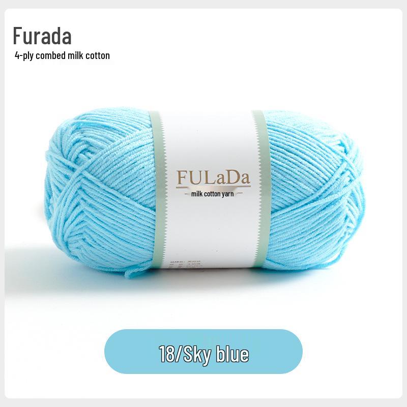 Baby 4-fädig gekämmte Milchbaumwollgarnknäuel zum Handstricken & Häkeln - DIY Puppe, Pullover, Schal Materialpaket