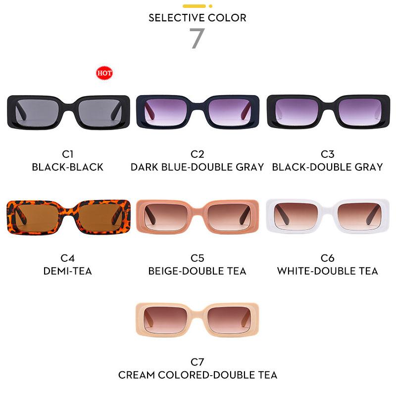 Fashion Designer Rectangle Sunglasses Men Retro Punk Square Eyewear Classic Black Driving Sun Glasses UV Protection