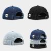 Denim Cap For Men Women Summer Adjustable Breathable Billless Hat With Letter Embroidery