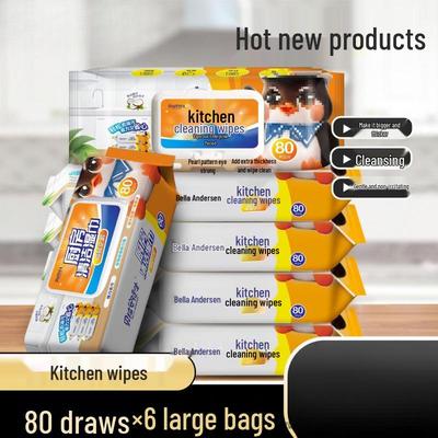 Extra Large Kitchen Degreasing & Stain Removing Wipes for Range Hood & Stovetop Cleaning