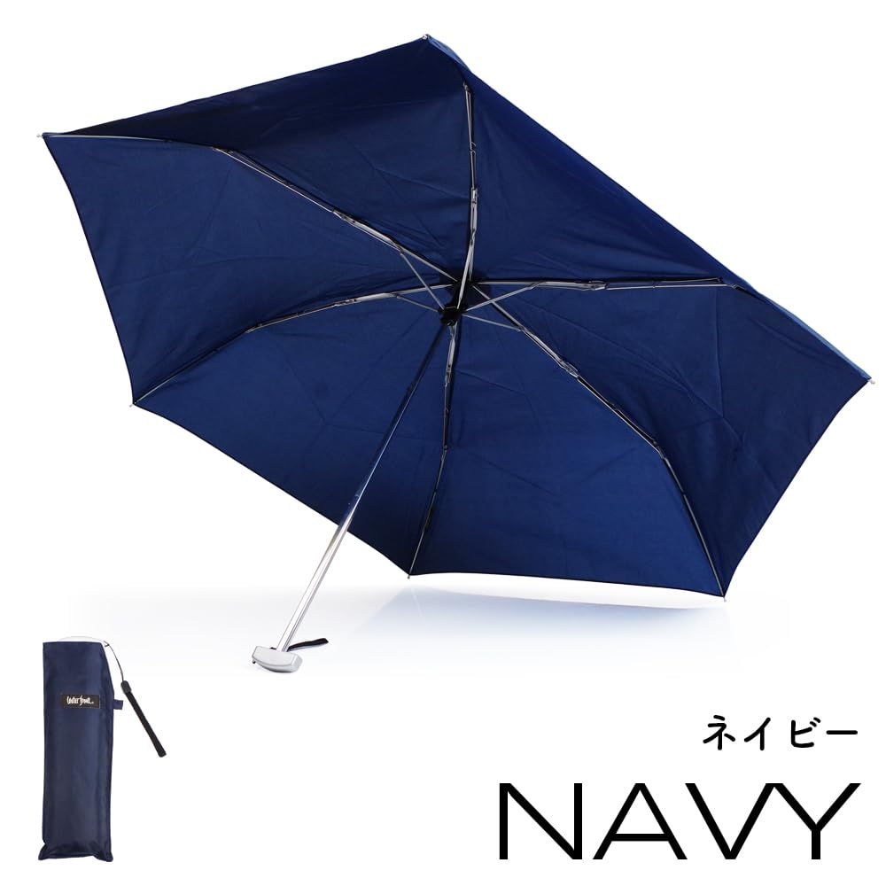 Water Front Ultra Thin Folding Umbrella Poke Flat 50 [Water Front] (Navy)