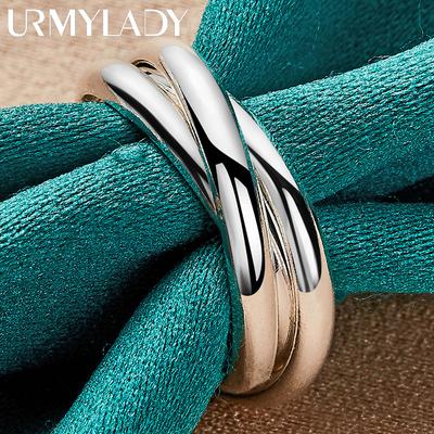 925 Sterling Silver Three Rings 5-10# Ring For Women Fashion Jewelry MR175