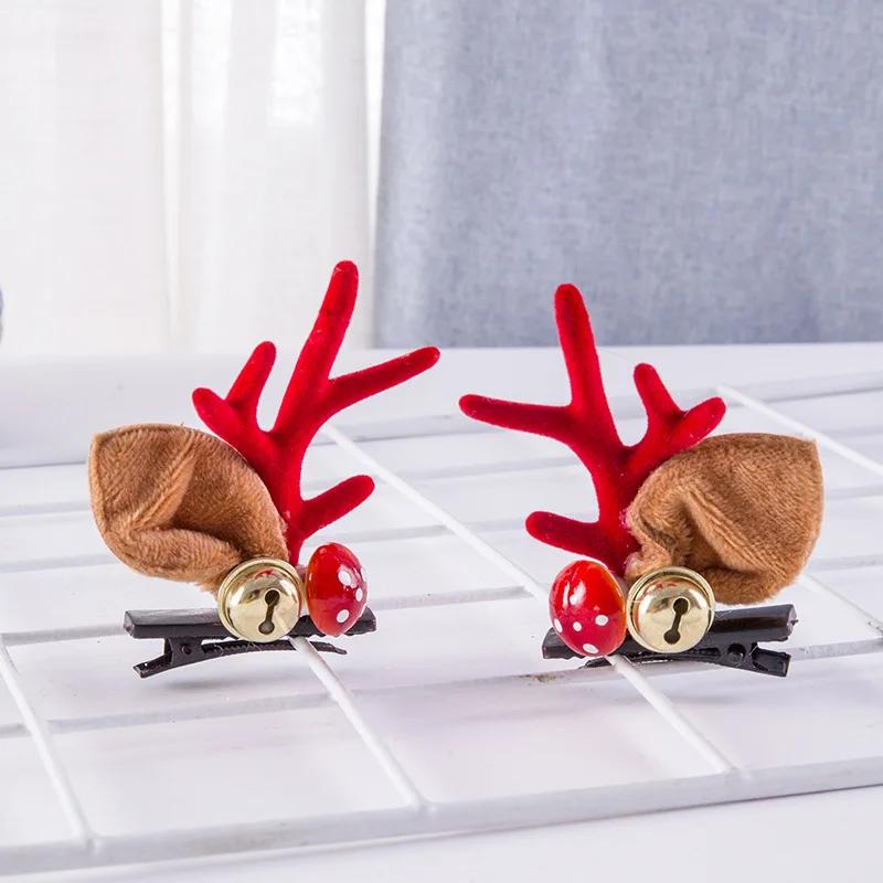 New Year Christmas Hair Pin Children Barrettes Bow Deer Santa Claus Kids Christmas Headwear Girls Kids Hair Accessories
