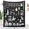 Washable Velvet Throw Blanket Halloween DIY Coloring Blanket, with Ghost Patterns, Color Your Cozy Bed for Creative Adults Own And Kids, Home