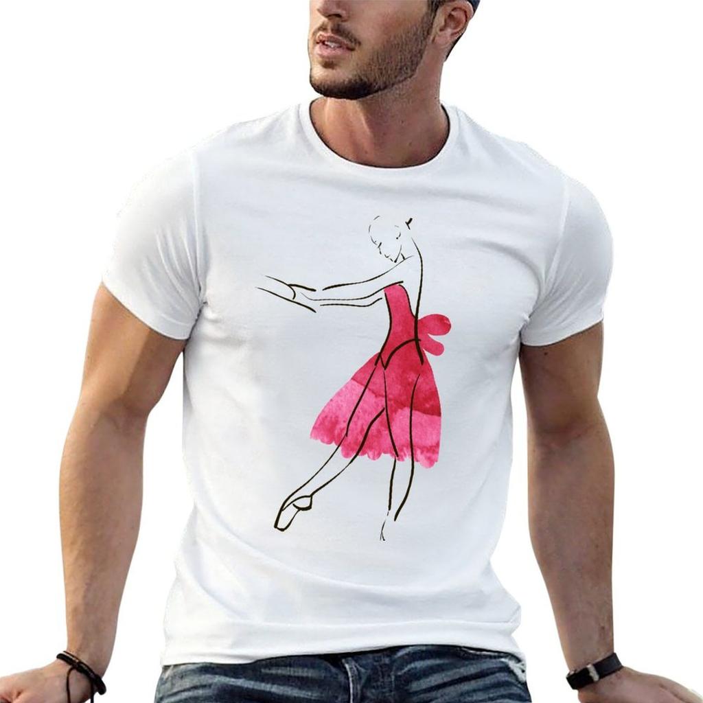 Vector Hand Drawing Ballerina Figure Watercolor Illustration Tshirt Dry Fit Running Short Sleeve Top