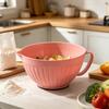 Große Salatschüssel mit schrägem Ausgießer und verdicktem Griff, rutschfeste Rührschüssel für Salat, Mehlkneten, Lebensmittelzubereitung, Küchenutensil