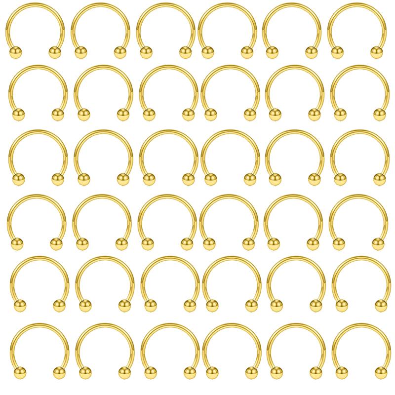 36PC Stainless Steel Horseshoe Septum Piercing Lot Horseshoe Nose Piercing Ring Bulk Fake Nose Ring Horseshoe Earring Cartilage