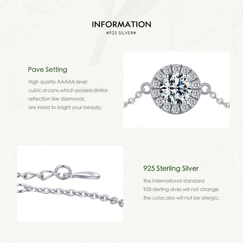 MODIAN 925 Sterling Silver Luxury 1CT Sparkling Clear CZ Link Chain Charm Bracelet For Women Wedding Engagement Jewelry