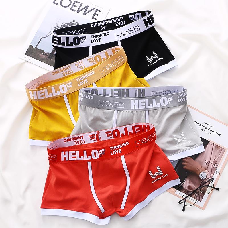 4PCS Fashion Boxer Men Panties Underwear Summer Ice Silk Breathable Solid Boxers Shorts Cuecas Masculinas Man Calzoncillos M-3XL