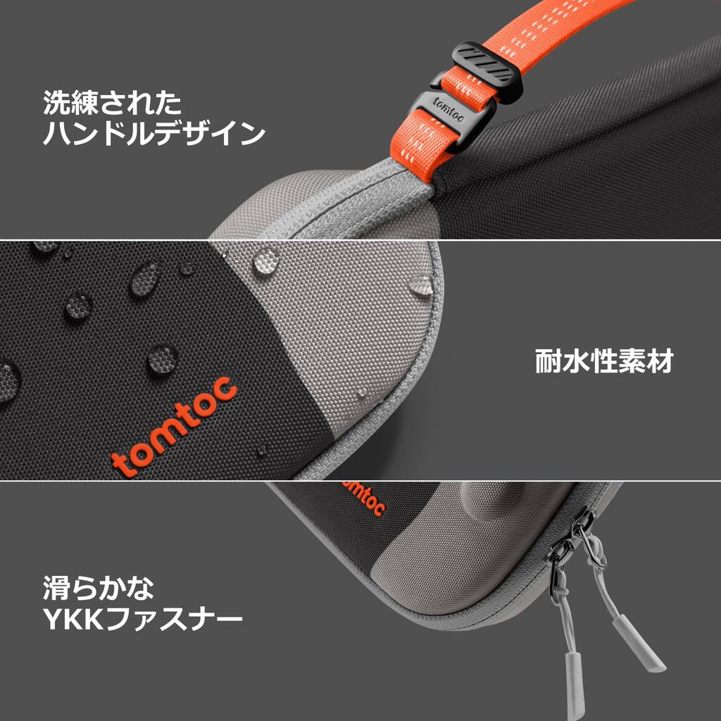 Tomtoc Switch 2 Case for Nintendo Switch 2 Full Hard Carrying Case with Shockproof Holds 12 Game Black Sesame Pattern (2025 Model), Slim, Protection,