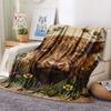 1PC High Mountain Cattle  Print FlAannel Blanket, High quality Comfortable for All Seasons, Home Decor, Warmth and Comfort