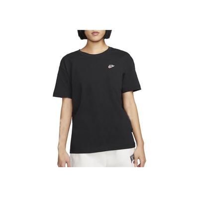 Logo Round Neck Loose Short Sleeve T-Shirt Women T-Shirts Black DZ4686-010