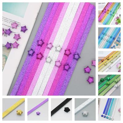 Papierstern Glücksstern Papierfaltstreifen DIY Origami Kunst Basteln für 100 Stück/Set Heimdekoration
