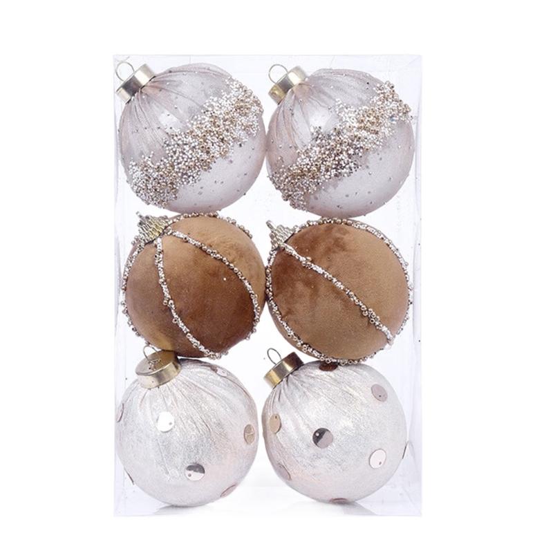 

Festival Decorative Ball 8cm Multicolored Specks Plush Christmas Tree Ornaments Home Party Mall Decoration
