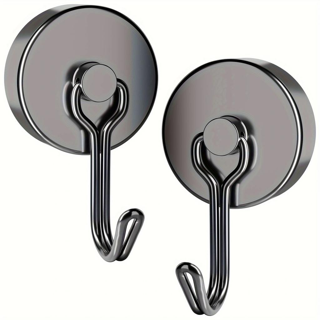 6pcs black Magnetic Hooks Cruis Heavy Duty Neodymium Rare Earth Magnetic Hangers, Extra Strong Magnets with Hook for Hanging
