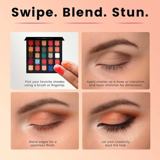 Colors Queen Divine Eyeshadow Palette – 37.5g | 25 Ultra Pigmented Multi-Colors Shades& Long Wearing Eyeshadow Palette with Matte (Multicolor - 01)