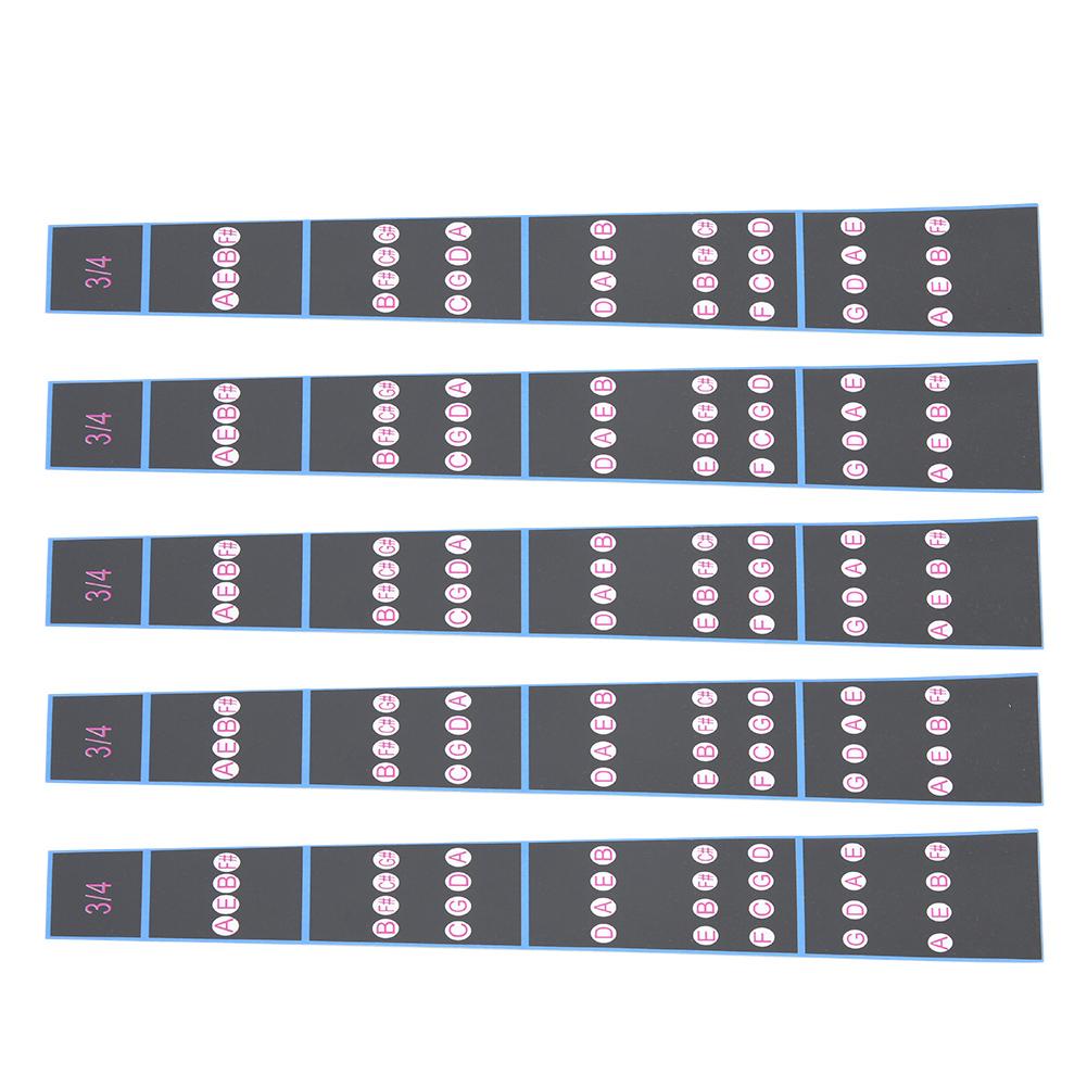 5pcs Violin Fretboard Sticker Fingerboard Tape Fretless Fingering Guide for Beginner (3 4)
