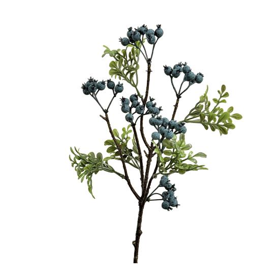 

Artificial Berry Branch Realistic Faux Blueberry Spray with Leaves Fake Fruit Stem Vase Filler for Home Office Wedding Party Kitchen Decor синій