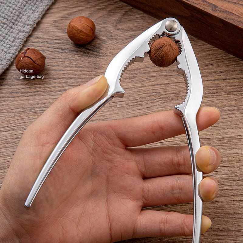 Multifunktionaler Nussknacker Aluminiumlegierung Material Nussknacker 2 Löcher Walnusszange für Pekannüsse Mandeln mit rutschfestem Griff