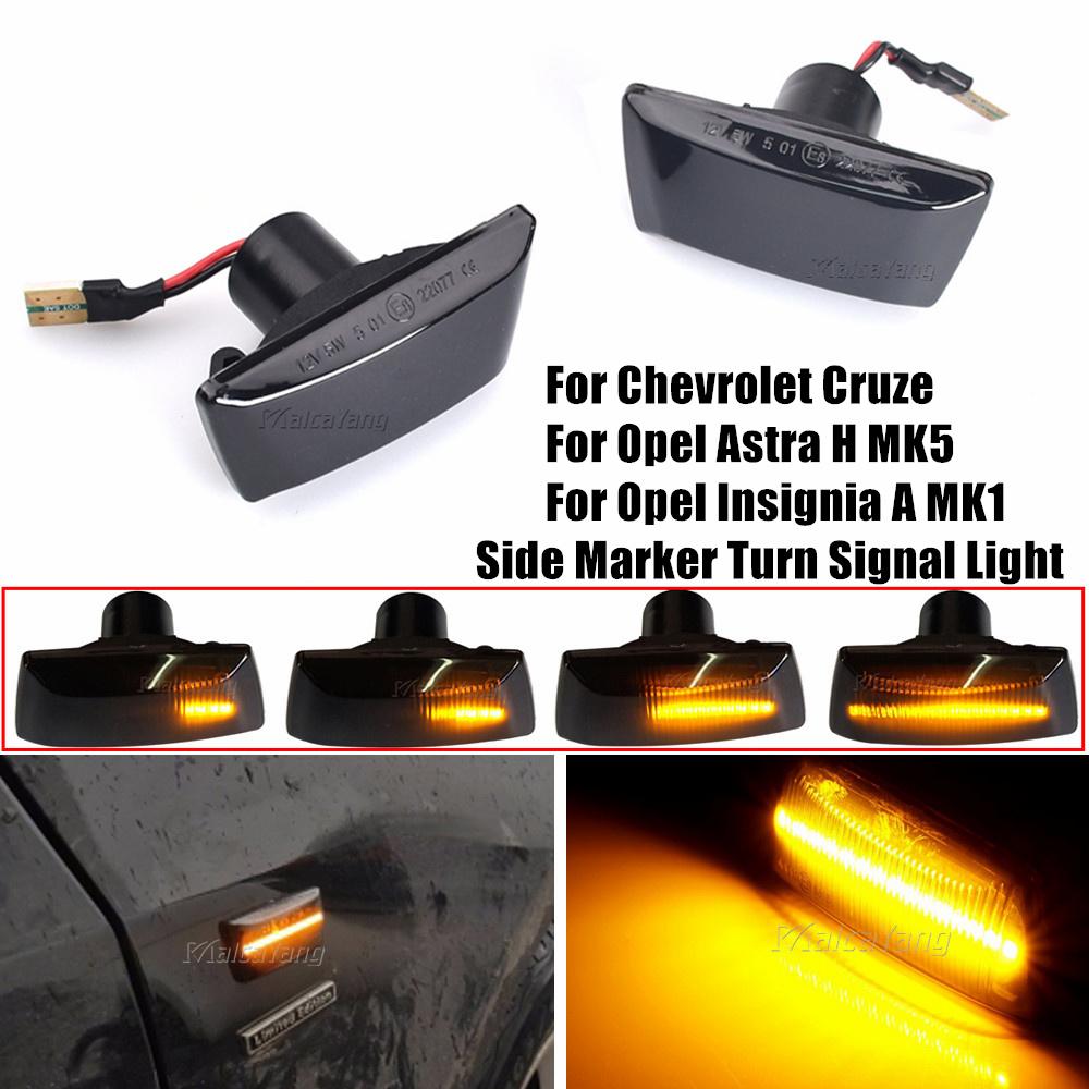 Led Dynamic Side Marker For Opel ignia Astra H Corsa D Zafira B For Chevrolet Cruze Turn Signal Light Sequential Blinker Lamp