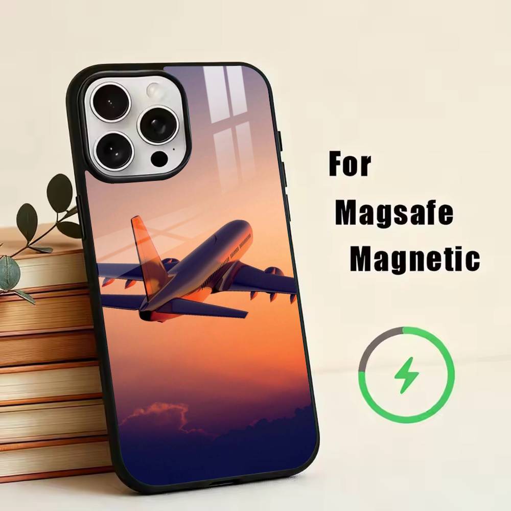 a-Airplane p-Plane  Phone Case For iPhone17,16,15,14,13,12,11 Plus,Pro Magnetic with Magsafe Wireless Charging