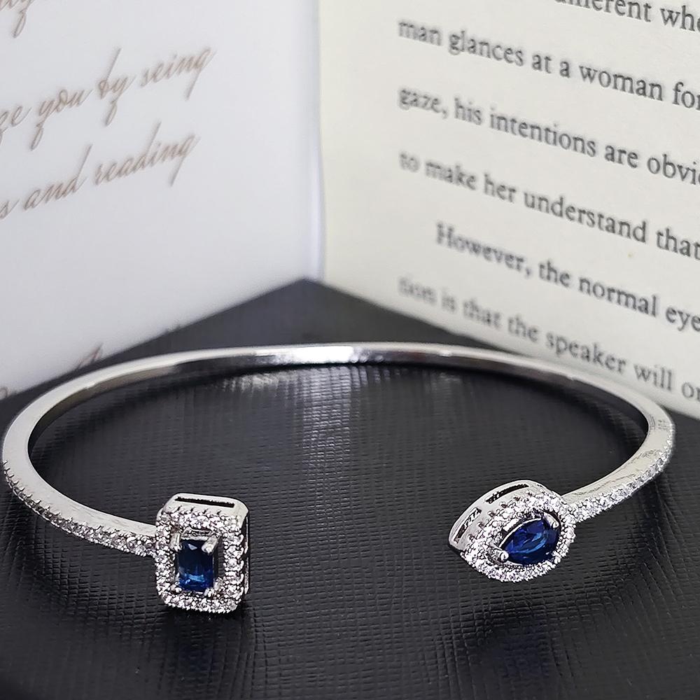 

Luxury Punk Snake Blue Silver Color Adjustable Open Bracelet Bangle for Women Wedding on Hand Love Jewelry S5214