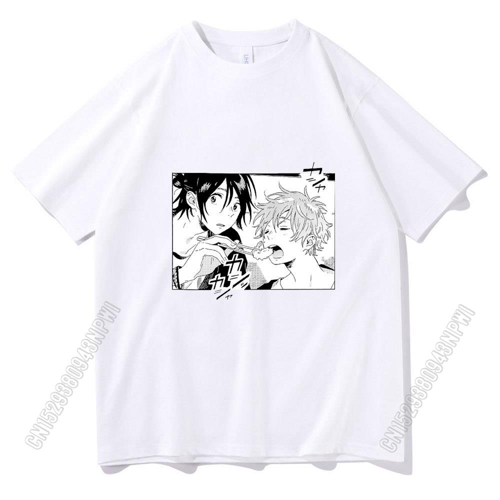New Anime Umibe No Etranger T-Shirt Hashimoto Shun And Chihana Mio Print Tshirt Men Women 100% Cotton Kawaii Tee Short Sleeve