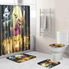 Halloween Shower Curtain Floor Mat Combination Four-Piece Set Bathroom Toilet Carpet Shower Room Foot Mat