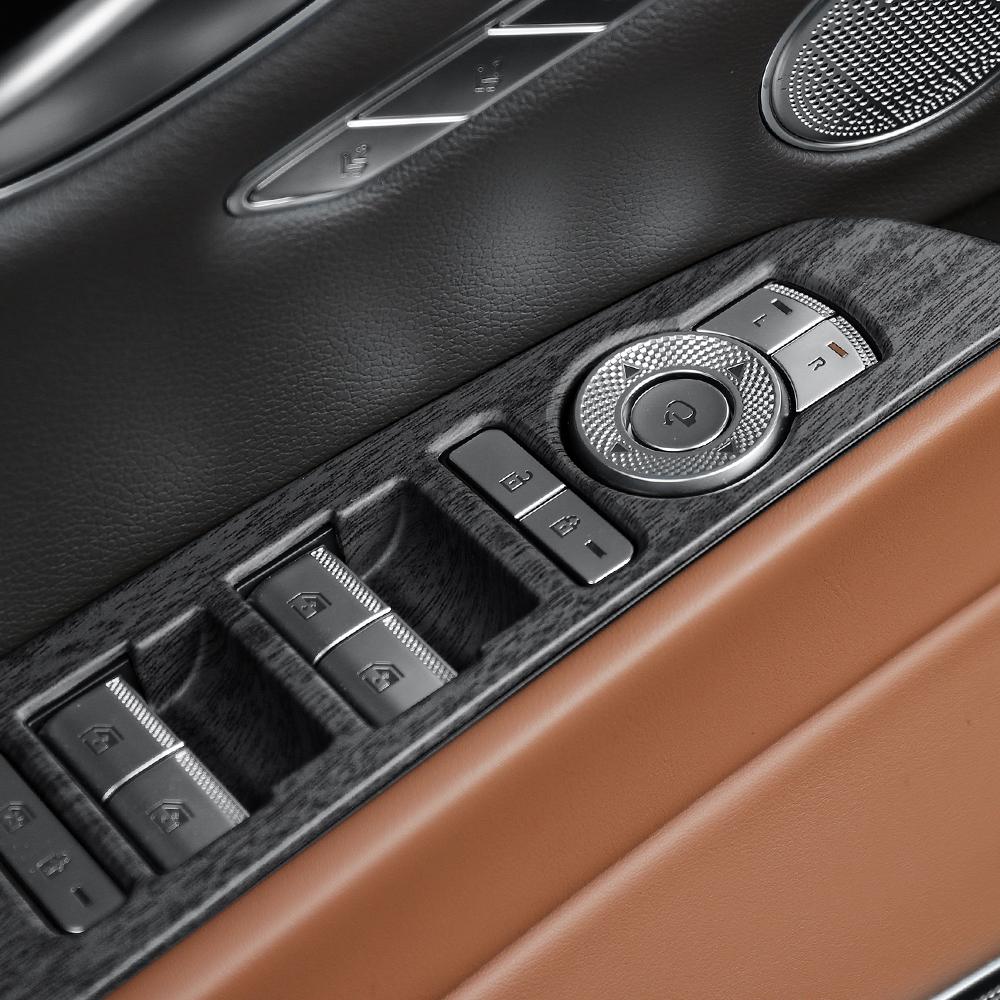 For Genesis G80 RG3 2025 2026 Wood Grain Window Switch Frame Button Cover Trim Interior Accessories LHD