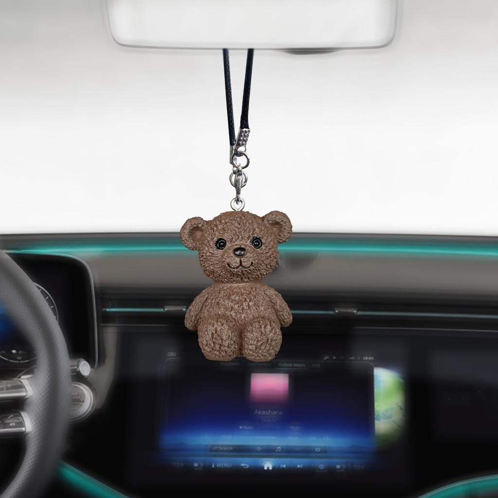 Teddy Bear Cute Car Rearview Mirror Hanging Pendant Car Ornaments Decoration