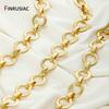 18K Gold Plated Brass Large Round Chain for Jewelry,14.5mm Rolo Cable Chain for DIY Handmade Necklace Bracelet Making Supplies