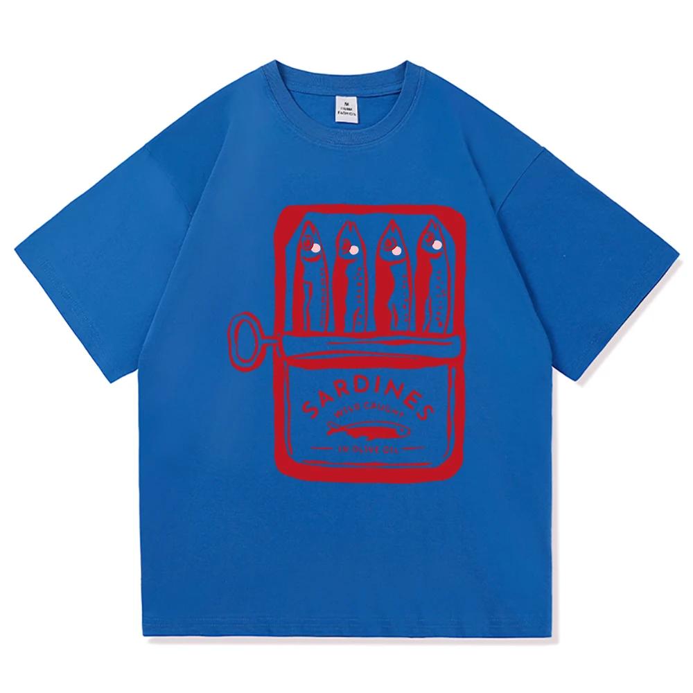Sardine TShirt Fashion Men Women Clothing Retro Harajuku Clothes Sea Ocean Fisherman Tops Vintage Cotton TShirts