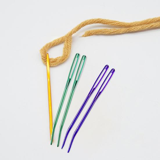 2Pcs Darning Needles Large Eye Aluminum Wool Sweater Sewing Knitting Crocheting Blunt Needles for Clothes