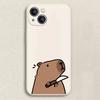 Soft Silicone Phone Case for IPhone 16 15 11 12 13 Pro Max Mini XS XR X 7 8 14 Plus Cartoon Animal Capybara Couple Paired Cover