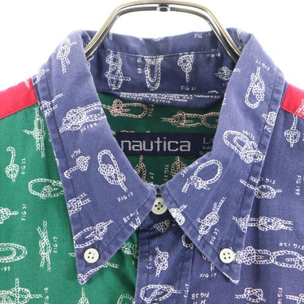 NAUTICA 90s Crazy pattern Short sleeve Button down shirt L Men's Used