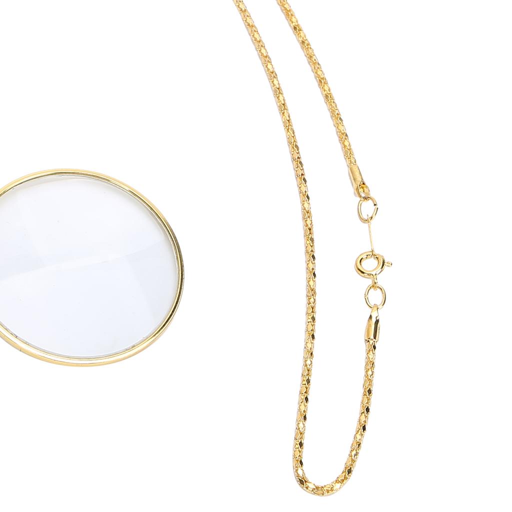 5X Alloy Necklace Magnifying Glass Portable Rding Pendant Magnifier with Chain