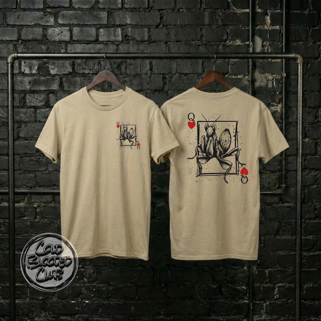 King / Queen of Hearts orchid mantis Vintage Playing Card Unisex T Shirt