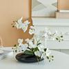 Realistic Phalaenopsis Artificial Flower Centerpiece for Dining Table with Vase