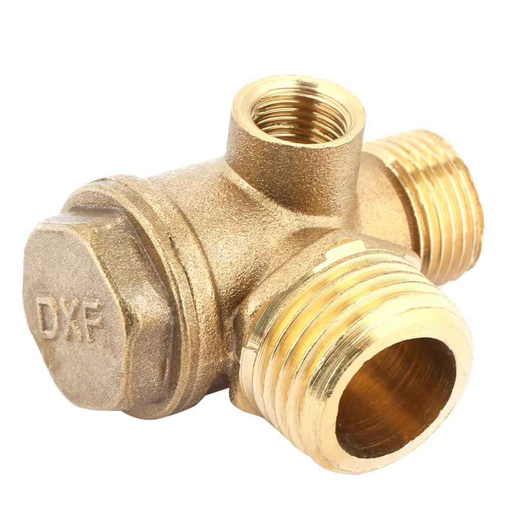 Connecteur de tube de clapet anti-retour fileté mâle pour compresseur d'air en laiton à 3 ports