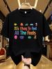 English Letter Printed WoUnisexs Round Neck Tshirt Summer Casual Short Sleeved Top Street Fashion WoUnisexs Versatile Tops