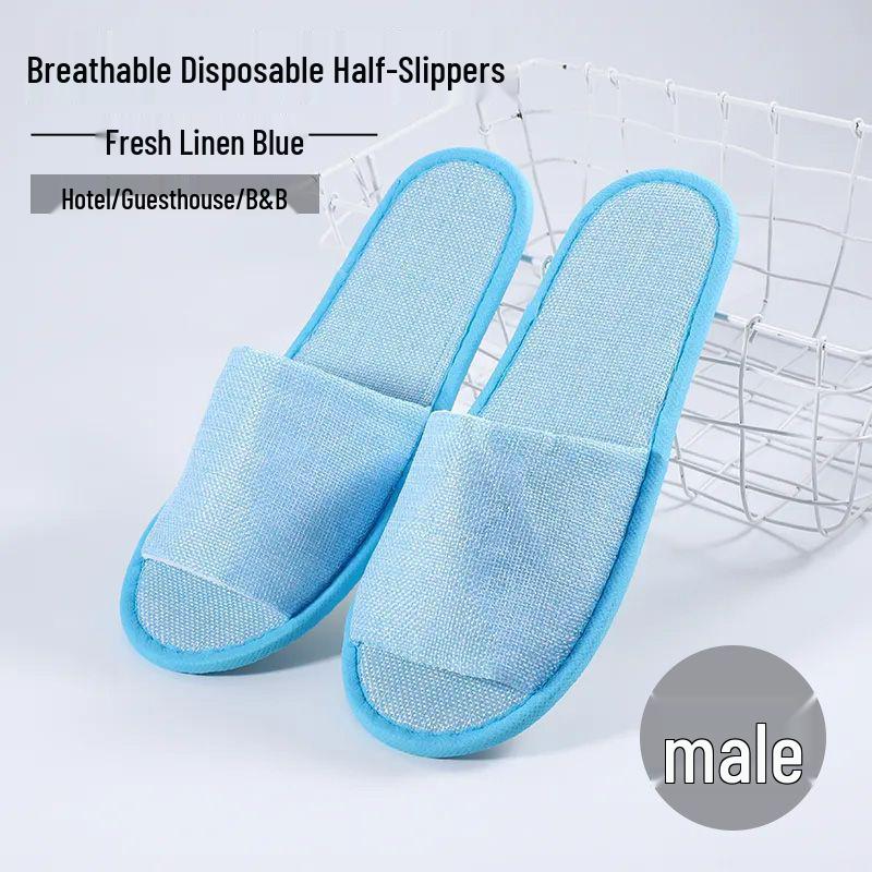 Thickened Non-Slip Disposable Open-Toe Guest Slippers for Hotels and Homes