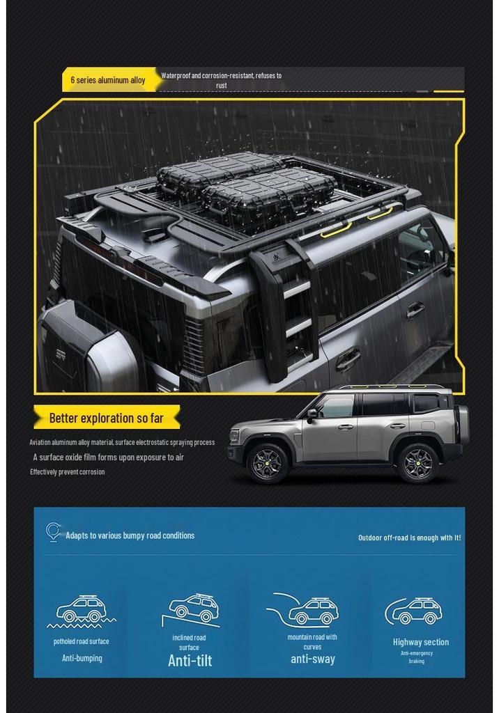 Jetour Traveler ShanHai T2 Roof Rack & Off-road Folding Ladder Platform Tent