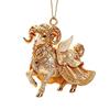 2D Flat Goat Hanging Ornament Shining Acrylic Animal Hanging Decoration Angel Wings Artificial Rhinestone Zodiac Goat Souvenir